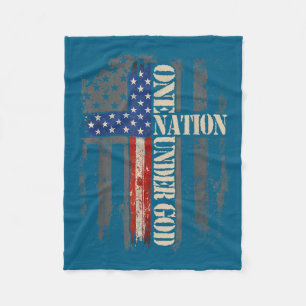 Eine Nation unter Gott Flagge 4. Juli Patriotisch Fleecedecke