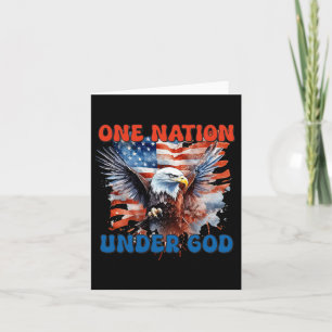 Eine Nation unter Gott Flagge 4. Juli Patriotisch Karte