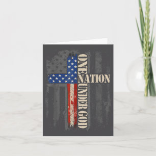 Eine Nation unter Gott Flagge 4. Juli Patriotisch Karte