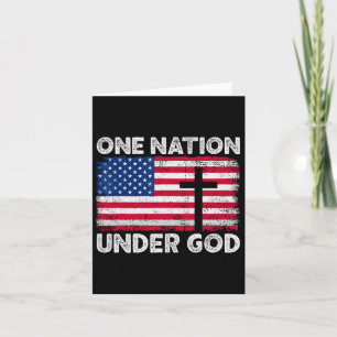 Eine Nation unter Gott Flagge 4. Juli Patriotisch Karte