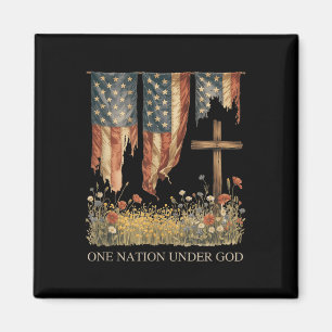 Eine Nation unter Gott Flagge 4. Juli Patriotisch Magnet