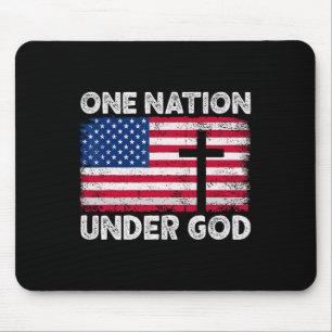 Eine Nation unter Gott Flagge 4. Juli Patriotisch  Mousepad
