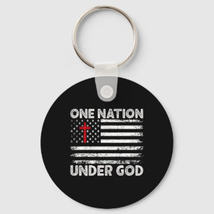 Eine Nation unter Gott Flagge 4. Juli Patriotisch  Schlüsselanhänger