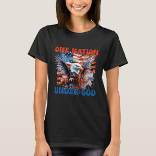 Eine Nation unter Gott Flagge 4. Juli Patriotisch T-Shirt