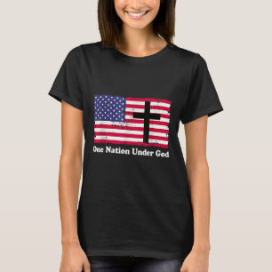 Eine Nation unter Gott Flagge 4. Juli Patriotisch T-Shirt