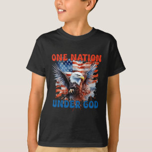 Eine Nation unter Gott Flagge 4. Juli Patriotisch  T-Shirt