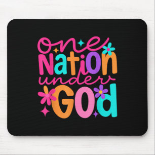 Eine Nation unter Gott, Jesus Bibel Kreuz Patrioti Mousepad