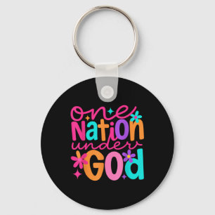 Eine Nation unter Gott, Jesus Bibel Kreuz Patrioti Schlüsselanhänger