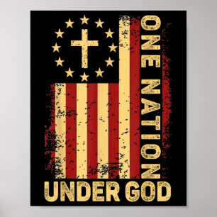 Eine Nation unter Gott Jesus Christliches Kreuz Am Poster