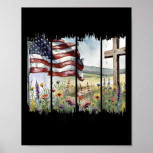 Eine Nation unter Gott Jesus Christliches Kreuz Un Poster