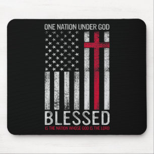 Eine Nation unter Gott Jesus segnete die amerikani Mousepad