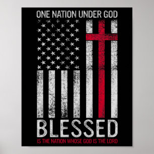 Eine Nation unter Gott Jesus segnete die amerikani Poster