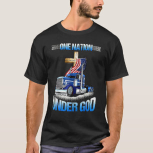 Eine Nation unter Gott Jesus überqueren USA Flag T T-Shirt