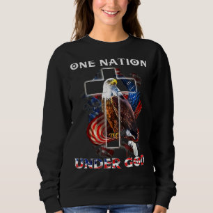 Eine Nation unter Gott Jesus Usa Kreuz Adler 4 t Sweatshirt