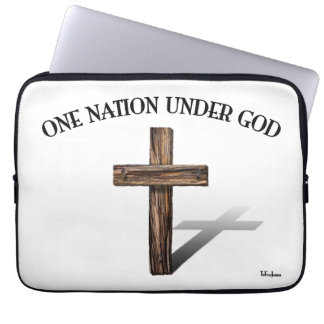 Eine Nation unter Gott mit robustem Kreuz Laptopschutzhülle