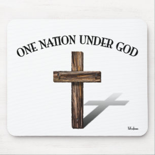 Eine Nation unter Gott mit robustem Kreuz Mousepad
