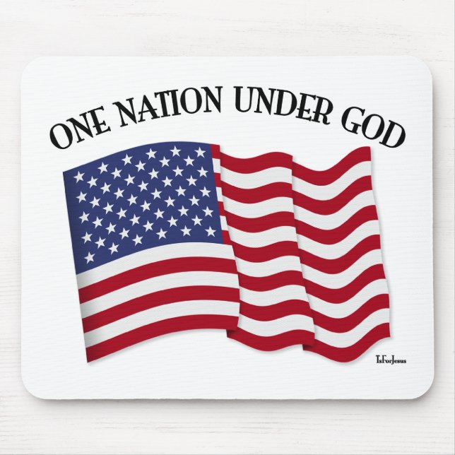 Eine Nation unter Gott mit US-Flagge Mousepad (Vorne)