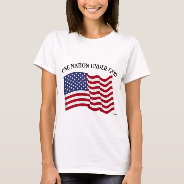 Eine Nation unter Gott mit US-Flagge T-Shirt (Vorderseite)
