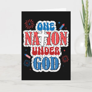 Eine Nation unter Gott Patriotisch 4. Juli Karte