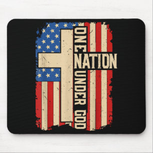 Eine Nation unter Gott Patriotischer christlicher Mousepad