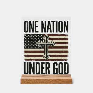Eine Nation unter Gott patriotisches Kreuz Acrylschild