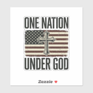 Eine Nation unter Gott patriotisches Kreuz Aufkleber
