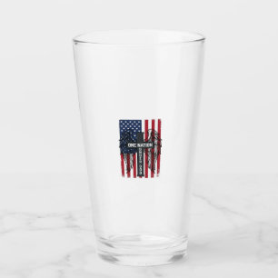Eine Nation unter Gott patriotisches Kreuz Flügel  Glas