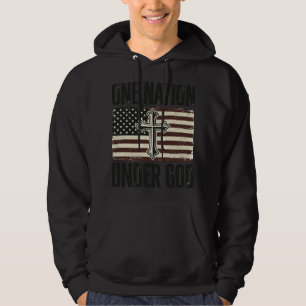 Eine Nation unter Gott patriotisches Kreuz Hoodie