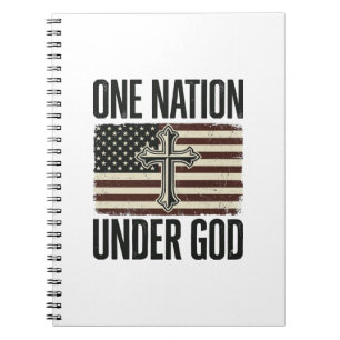 Eine Nation unter Gott patriotisches Kreuz Notizblock