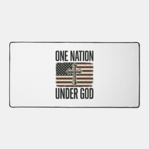 Eine Nation unter Gott patriotisches Kreuz Schreibtischunterlage
