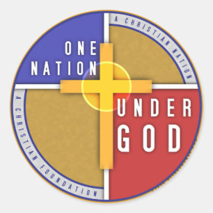 Eine Nation unter Gott Runder Aufkleber