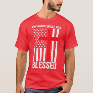Eine Nation unter Gott segnete Patriotic American  T-Shirt