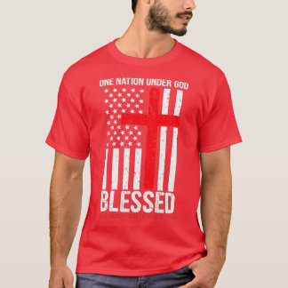 Eine Nation unter Gott segnete Patriotic American T-Shirt