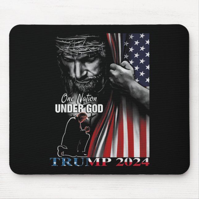 Eine Nation unter Gott Trump 2024 Gottes amerikani Mousepad (Vorne)
