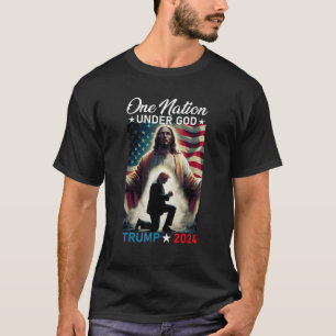 Eine Nation unter Gott Trump 2024 Gottes amerikani T-Shirt