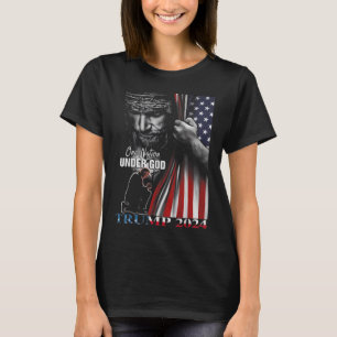 Eine Nation unter Gott Trump 2024 Gottes amerikani T-Shirt