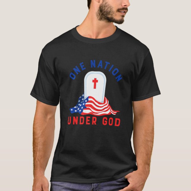 Eine Nation unter Gott Ultimate Memorial Patriotic T-Shirt (Vorderseite)