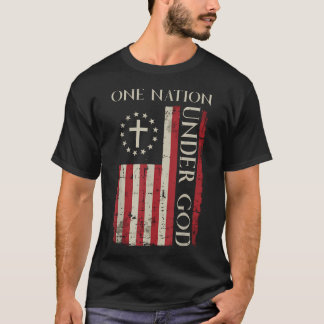 Eine Nation unter Gott US-Flagge 4. Juli T-Shirt