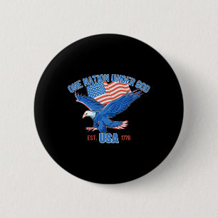 Eine Nation unter Gott USA-Flagge 4. Juli EST 1776 Button