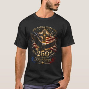 Eine Nation unter Gott USA-Flagge Kreuz Adler T-Shirt