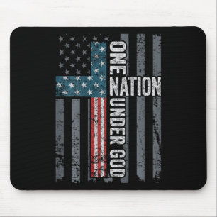 Eine Nation unter Gott - USA-Kreuzflagge Christlic Mousepad