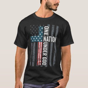 Eine Nation unter Gott - USA Kreuzflagge Christlic T-Shirt