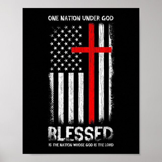 Eine Nation unter Gott USA Patriot Veteran Poster (Vorne)