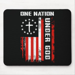 Eine Nation unter Gottes amerikanischer Flagge Kre Mousepad