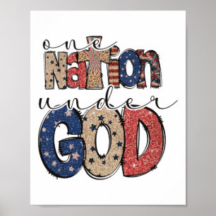 Eine Nation unter Gottes Christlicher Patriotische Poster