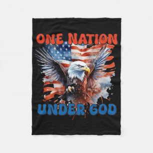 Eine Nation unter Gottes Flag 4. Juli Patriotic Ch Fleecedecke