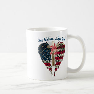 Eine Nation unter Gottes Flag 4. Juli Patriotic Ch Kaffeetasse