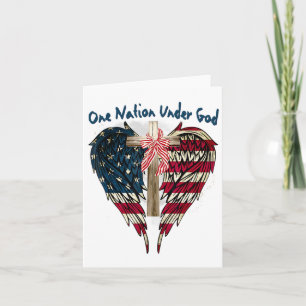 Eine Nation unter Gottes Flag 4. Juli Patriotic Ch Karte
