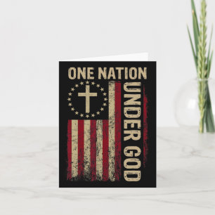 Eine Nation unter Gottes Flag 4. Juli Patriotic Ch Karte