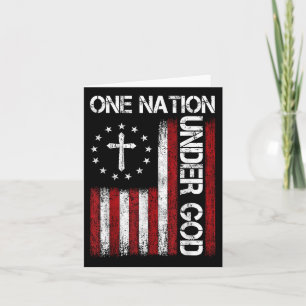 Eine Nation unter Gottes Flag 4. Juli Patriotic Ch Karte
